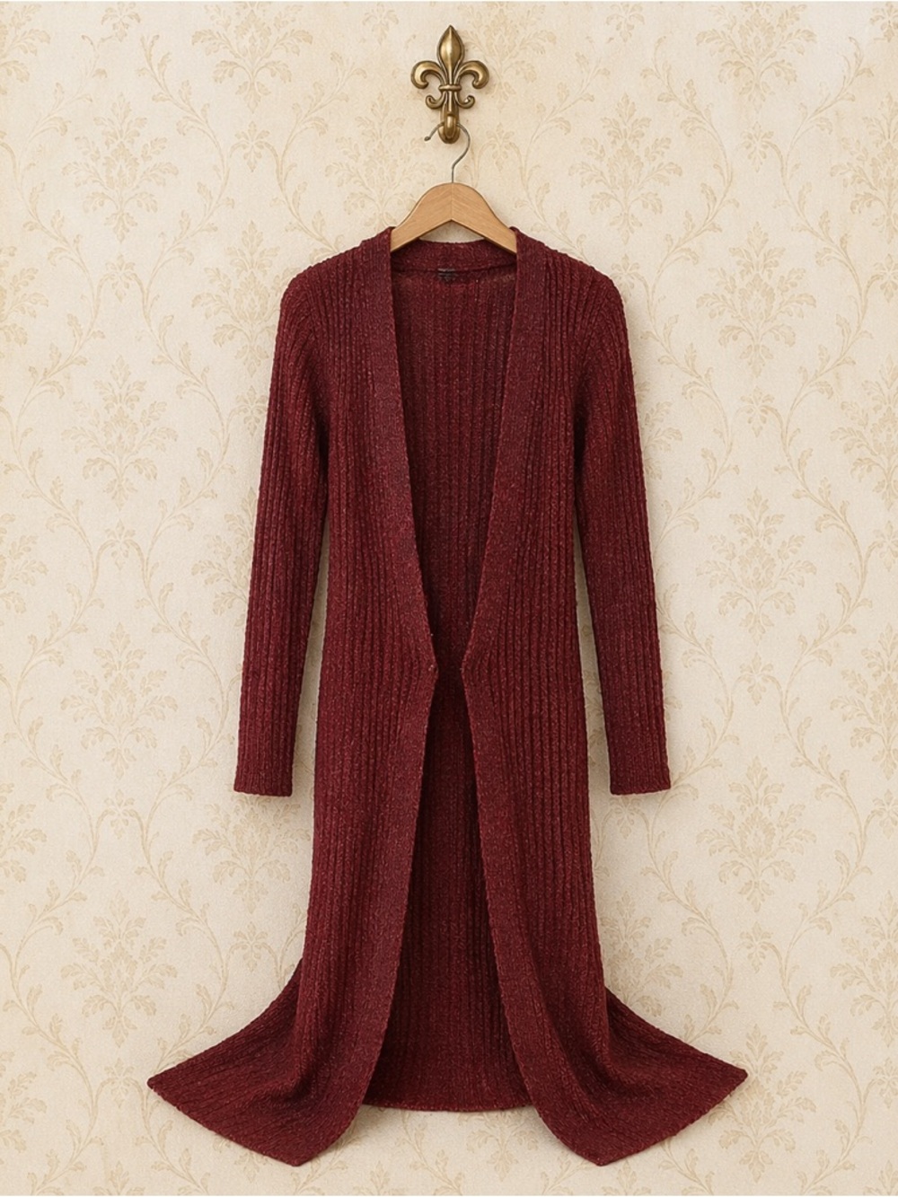 Free People long large weave ribbed knit sweater duster XS